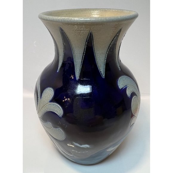 Paul V Schimitter Pottery Vase Handmade 1950's Floral Artist Signed 5" Dutch - Picture 3 of 8